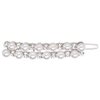 Lux Accessories White Pearls Clear Crystal Rhinestones Silver Bridal Wedding Hair Barrettes
