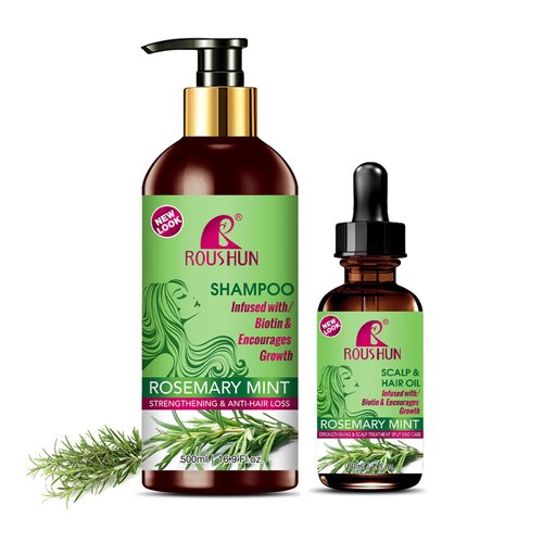 Rosemary Mint Hair Shampoo and Serum Set Suitable for All Hair Types Rosemary Oil and Rosemary Shampoo for Men and Women