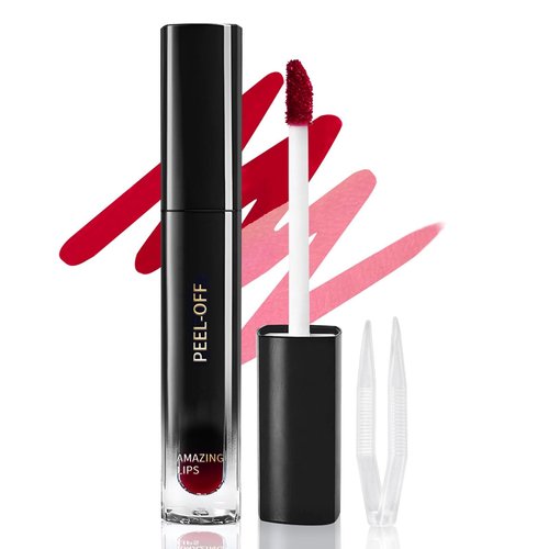 DAGEDA Peel off Lip Stain and Lip Liner, Tattoo Color Lip Tint, Long Wear, Waterproof Lip Tint Stain with Tweezers, Lip Stain Peel off with Matte Finish Lip Makeup(04 Fairy)