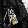 ENLACHIC Cute Print Chapstick Keychain Holder Lip Balm Holder Sleeve Pouch Lipstick Holder Keychains for Women Girls,Cow Sunflower