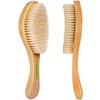 GranNaturals Soft Bristle Hair Brush - Curved Boar Bristle Vintage Style Hairbrush for 360 Waves, Sleek Slick Back Ponytail & Bun, Smoothing, Fades for Women & Men - Wooden Handle