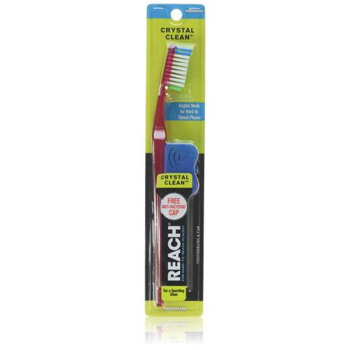 Reach Crystal Clean Medium Adult Toothbrush, 1 Each, Colors May Vary, 6 Piece by Reach