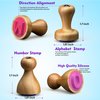 flycoost Wooden Alphabet Number Stamp for Kids,Montessori Learning Toys for 3 4 5 Year Olds,ABC Spelling Letter Math Number Stampers Flashcard Toys,Preshcool Classroom Arts and Crafts Supplies