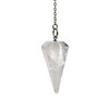 Crystal Pendulum Made of Natural Quartz for Dowsing Divination Chakra Reiki. Pointed with Chain and Jewelry Pouch