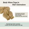 16" Tape in Hair Extensions Remy Hair Platinum Blonde 20pcs/30grams Seamless SKin Weft Tape ins Blond Human Hair Extensions for Women, 613