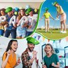Funny Novelty Golfer Beret Hat with Golf Ball Flag for Golf Party Costume Accessories and Supplies (8 Set)