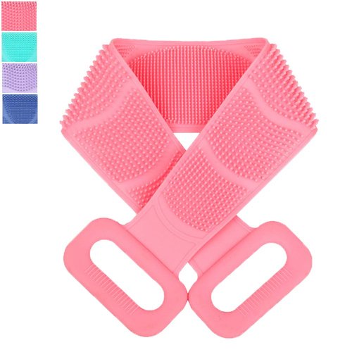 Back Scrubber for Shower,2020 Updated Silicone Bath Body Brush,Easy to Clean Washer Exfoliating More Hygienic (Cherry Pink)