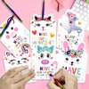 Valentine's Day Greeting Cards with Rainbow Pencils for Kids Classroom, 28 Rainbow Pencils with Cute Animal Exchange Cards, Valentine Party Favors for School Valentines Day Gifts