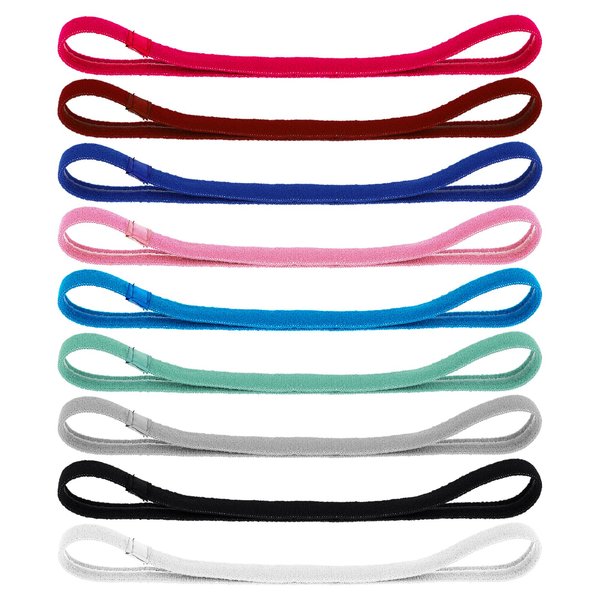 Mabor 9 Pcs Elastic Headbands,Sweat Wicking Fabric,Not Too Loose or Too Tightnon Slip Headbands,Cloth Headbands,Stretchy Headbands for Women Men