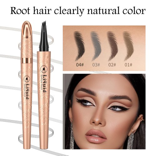 2024 New Magic Eyebrow Pencil: 3D Waterproof Eyebrow Pen for Long-Lasting Wear, Delicate Microblading Eyebrow Pencil for Fine, Natural Strokes (Light coffee)
