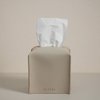 OLETHA Aesthetic Square Tissue Box Cover, Tissues Cube Box Holder, Light Taupe