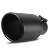 AUTOSAVER88 2.5 Inch Inlet Exhaust Tip, 2.5" Inlet 4" Outlet 9" Overall Length Black Powder Coated Finish Tailpipe Universal Stainless Exhaust Tips for 2.5" O.D. Tailpipe, Rolled Edge, Bolt On