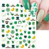 St. Patrick's Day Nail Art Stickers Shamrock Nail Decals 3D Self- Adhesive Luck of Four Leaf Clover Design Irish Nail Stickers Summer Nail Supplies for Women St Patricks Day DIY Nail Accessories 8 Pcs