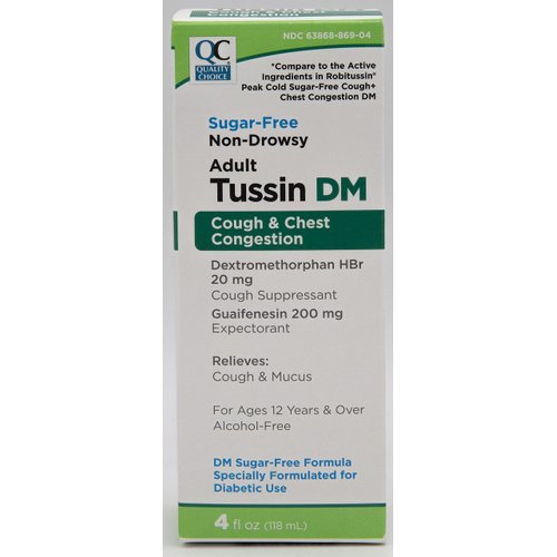 Quality Choice Tussin DM, Expectorant & Cough Suppressant, Non-Drowsy, Sugar Free, 4 fl oz