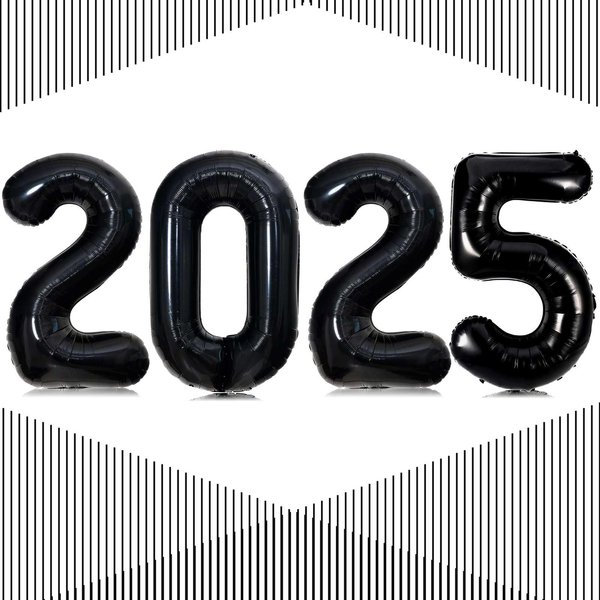 Black 2025 Balloons, Giant 32 Inch Black 2025 Number Balloons,2025 Happy New Year Black Balloons for New Year Eve Party Supplies 2025, New Years Decorations 2025, Christmas, Graduations Decorations