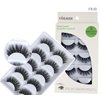 Vôsaidi False Eyelashes, Handmade Luxurious Fake Lashes, Natural Long Black, 5 Pairs with Glue (F860)