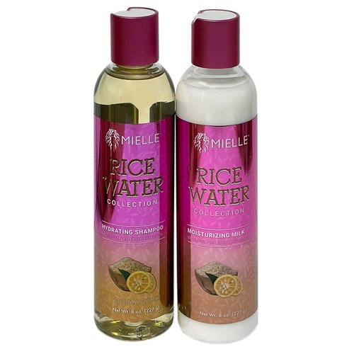 Mielle Rice Water Collection - Length Retention For Dry & Damaged Hair Sulfate-Free Shampoo, Moisturizing Milk - Collection Bundle Combo Set 2PCS, 1.0 Ounce