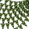 Jecery 120 Pcs 100 ft Camouflage Party Decoration Camo Party Flags Army Party Banner Flags Army Party Decorations Camo Paper Pennant Banner Bunting Flags for Army Themed Party Hunting Military