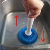 NewFerU Small Plunger Pump Liquid Plumber Clog Remover Cleaner Unclogger Tool for Toilet,Kitchen Sink Drain,Bathroom Shower Tub With Portable 4 Inch Cup and 9 Inch Handle (Blue)