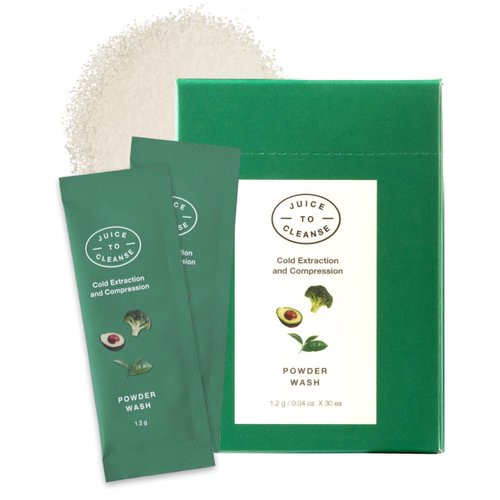 JUICE TO CLEANSE Powder Wash 1.2g 30ea - Natural Corn Starch & Papaya Enzyme Powder Facial Scrub & Pore Clean Cleanser, Washes off Dead Skin Cells, Vegan, Paraben Free