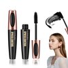 2 Pack Fiber Lash Mascara,Lengthening Thick Waterproof Black Mascara,Long Lasting Smudge-proof Clear Tube Mascara,All Day Exquisitely Full