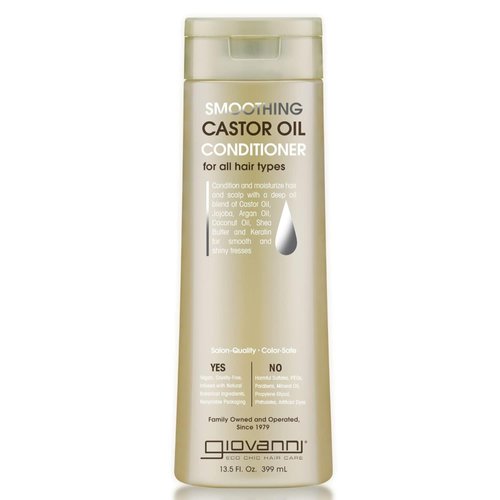 GIOVANNI Smoothing Castor Oil Conditioner â€“ All Hair Types, Moisturize Hair & Scalp, Hydrate & Tame Frizz, Jojoba, Argan Oil, Coconut Oil, Shea Butter, Keratin - 13.5 oz