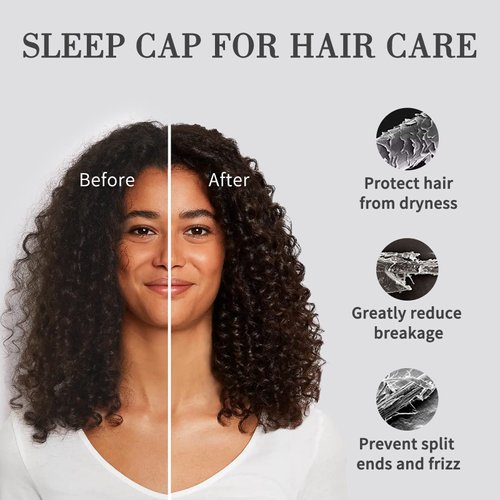 Fittia Silk Satin-Bonnet Sleep Cap, Silk Hair Wrap for Sleeping, Loc Cap Dreadlocks for Black Women&Men, Unisex