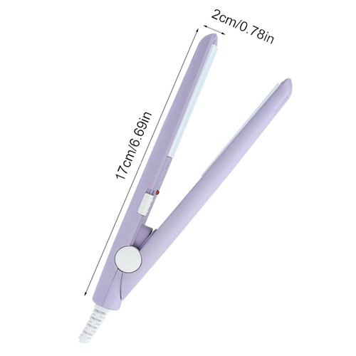 WenTigDY Hair Straightener, 2 in 1 Hair Curler, Mini Hair Straightener, Hairstyling Iron Heating Curler, Tourmaline Ceramic + Plastic, 190C, for Travel, Dormitory or Home (Purple)