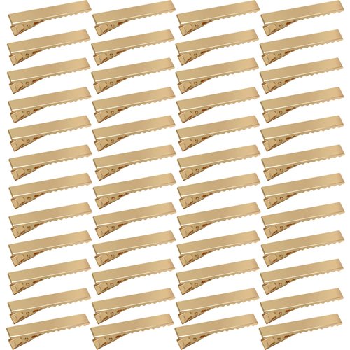 DED Gold 50 Pcs 4.5cm Metal Alligator Clips for DIY Hair Bows Accessories, Hair Clip (1.77 inches, 4.5CM)