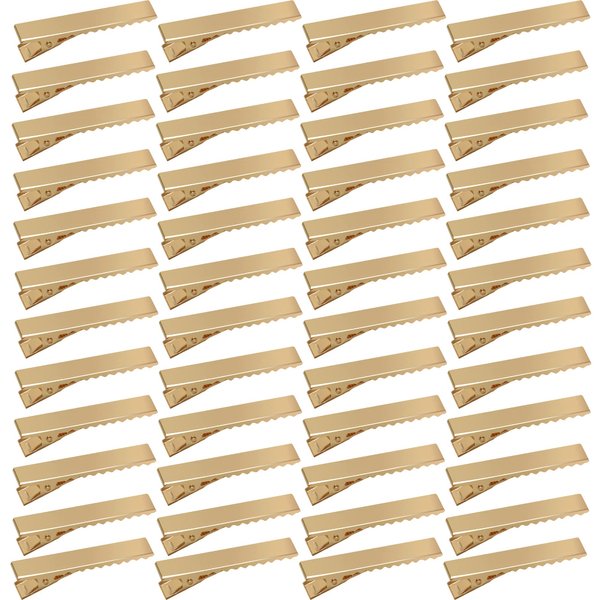 DED Gold 50 Pcs 4.5cm Metal Alligator Clips for DIY Hair Bows Accessories, Hair Clip (1.77 inches, 4.5CM)