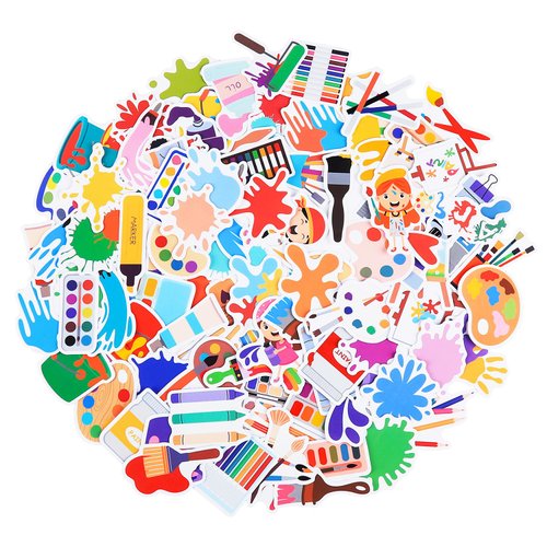100 Pack Art Painting Stickers, Art Painting Party Favors, Birthday Decorations