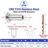 CKE 80 Pack T316 Stainless Steel Protector Sleeves for 1/8" Wire Rope Cable Railing, Marine Grade Protective Sleeves Deck Cable Railing Kit for Wood Posts DIY Balustrade, Come with Free Drill Bit CR01