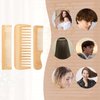 3 Pcs Bamboo Hair Comb, Wooden Comb for Women Men, Anti-Static Natural Bamboo Comb, Fine Tooth Wide Tooth Wood Combs Set for Straight Hair, Curly Hair, Beard
