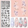 Biutee Nail Stamping Plates set 10 pcs Nail Art Stamper Scraper Gift Box Nail Stamp Template Kit Lace Flower Butterfly Star Design Nail Image Plate