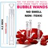 Liberty Imports 48 Pack Mini Heart Bubble Wands – Great Bridal Party Favors for Weddings and Anniversaries (Blue/Pink)