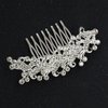 Brihasory Crystal Bride Wedding Hair Comb Silver Rhinestone Bridal Hair Accessories for Bride Party Prom Head Pieces Flower Hair Sides Elegant Hair Clips for Women and Girls Bridesmaids Gifts