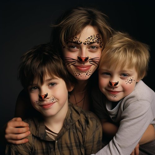 5-Pack Leopard Face Temporary Tattoo Stickers, Halloween Cosplay Cheetah Face Tattoos for Kids and Adults, Perfect for Halloween Party, Costume Makeup, and Face Art