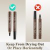 2024 Upgraded Magic Eyebrow Pencil - 3D Waterproof, Sweatproof & Long-Lasting All Day 4-Tip Microblading Brow Pen for Vivid & Hair-Like Brows Contouring & Precise Magic with 4 Fork (Gray Brown)