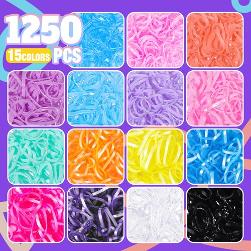 Teenitor Hair Accessories for Girls, Colorful Elastic Hair Ties Set with Hair Clips, Glitter Bobby Pins and Butterfly Hair Clips, Small Hair Ties for Toddler, Baby, Kids