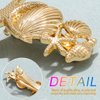 CAKURE Metal Starfish Hair Clips Gold Beach Hair Barrettes Boho Shell Hair Pins Decorative Hair Accessories for Women and Girls (Pack of 3)