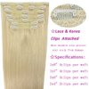 Eufficco Real Human Hair Lace Clip In Hair Extensions 14inch Color Bleach Blonde #613 100g Remy Hair Extensions Silky Soft Straight Double Wefted Thick Ends Lace Backed Clip On Human Hair Extensions
