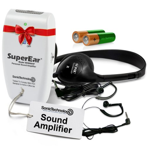 SuperEar Model SE9000HP for Seniors - Hearing Amplifiers for Seniors & Elderly, Super Ear Personal Sound Amplifier, Sound Amplifier Listening Device & Audio Accessories in 50dB Ambient Sounds Increase