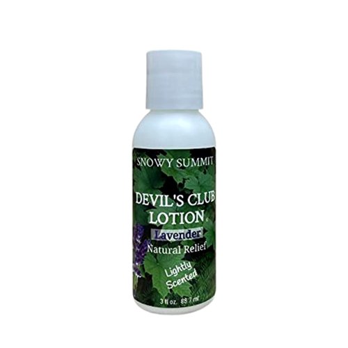 Snowy Summit Lavender Devil's Club Lotion - Quick Absorbing Herbal Body Lotion for Dry Skin Relief - Alaskan Crafted Natural Lotion with Olive, Avocado & Sweet Almond Oil - Non-Greasy Formula - 3 oz.