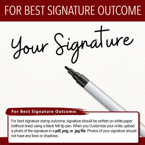 Custom Signature Stamp - Self Inking - Your Choice of 7 Ink Colors! (Medium)