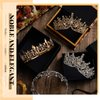 Henoyso 4 Pcs Prom King and Queen Crowns for Men Women King Queen Tiara Crystal Headband Homecoming Costume Party Favor(Gold, Silver, Exquisite)