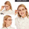 AQWANO Rimless Computer Reading Glasses Women Fashion Designer Blue Light Blocking with UV400 Protect Clear Lens Pattern Frame Ladies Readers,1.0