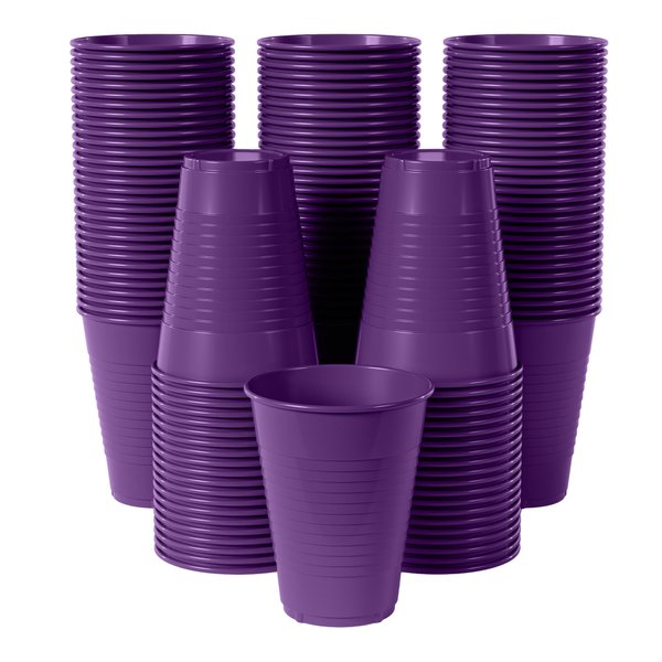 Exquisite 12 oz Purple Plastic Cups II 50 Count Bulk Pack Disposable Party Cups II Premium Quality Plastic Tumblers for Parties