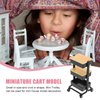 LUOZZY 2 PCS 1:12 Dollhouse Mini Shopping Cart 3 Tier Miniature Rolling Cart Storage Display Shelf with Wheels Dollhouse Furniture Accessory