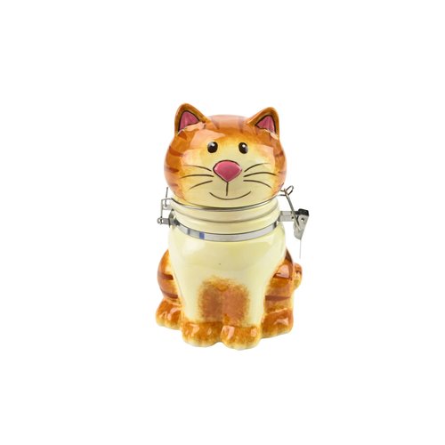 Boston Warehouse Hand Painted HInged Jar, Storage Container, Sitting Pretty Cat