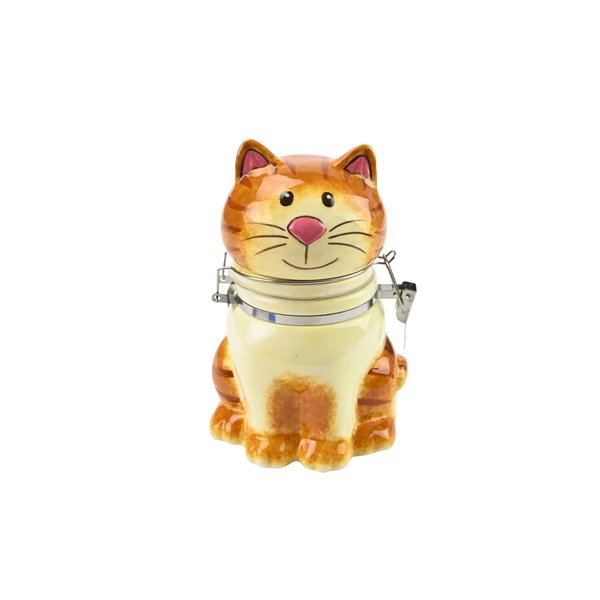 Boston Warehouse Hand Painted HInged Jar, Storage Container, Sitting Pretty Cat
